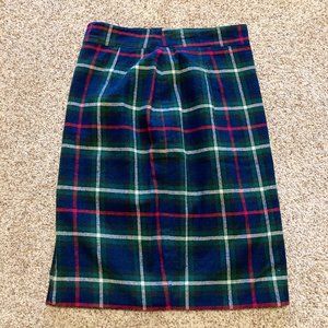 Plaid Tartan Blue and Green Pencil Skirt